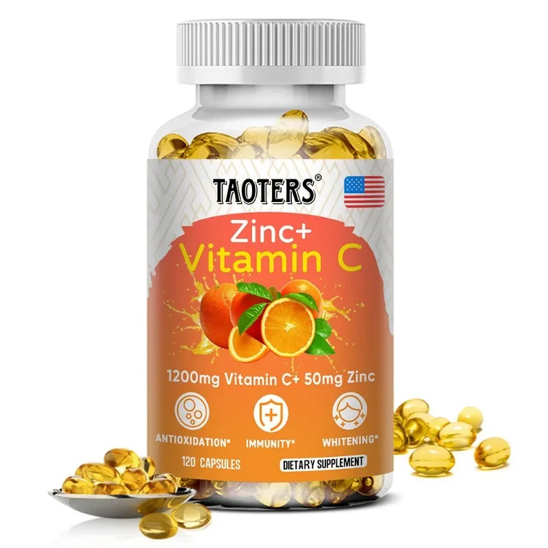 Taoters Vitamin C + Zinc Supplement - High Absorption - Immune System, Skin Health Vitamins - Antioxidant Supplement Lootquake LLC