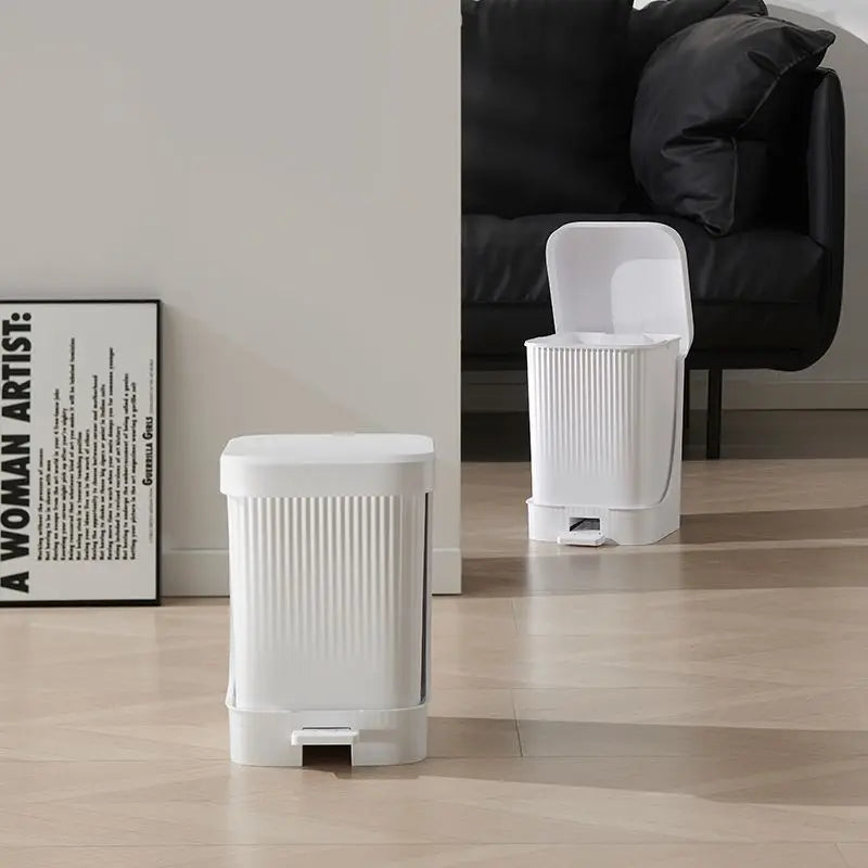 Separating 10L Waste Bins Storage Wastepaper Basket Living Room with Cover Household Foot Type Kitchen Large Capacity Trash Can Lootquake LLC
