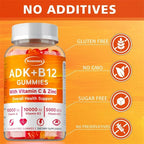 Vitamin D3 K2 + Vitamin B12 Gummies - Strengthen Bones, Promote Brain and Cardiovascular Health, Relieve Joint Pain