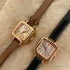 Hot Sales Women Watch Small Square Dial Thin Leather Strap Ladies Wristwatch Elegant Quartz Female Watches Casual reloj mujer