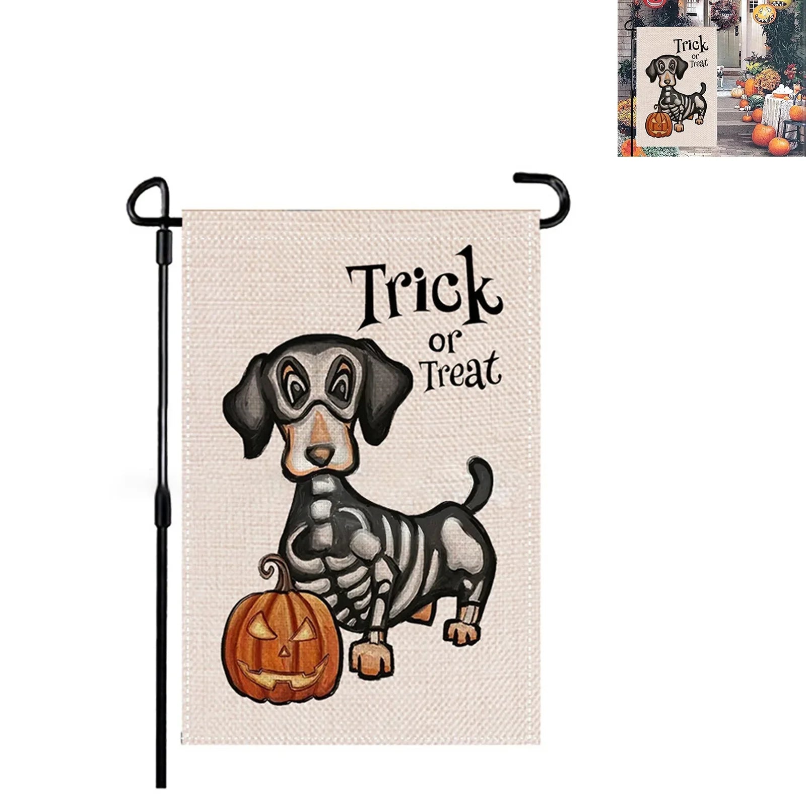 Halloween Garden Decor Flag Cartoon Pumpkin Ghost Skull Pattern Decorative Flag For Indoor Outdoor 2025 Halloween Party Decors Lootquake LLC