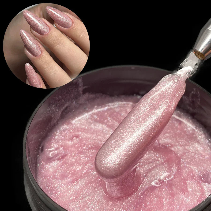 Jillnails 100g Glitter Shimmer Milky Hard Gel Builder Nail for Nails ExtensionsRoyal Blue Pink  UV LED Camouflage  Selfleveling Lootquake LLC