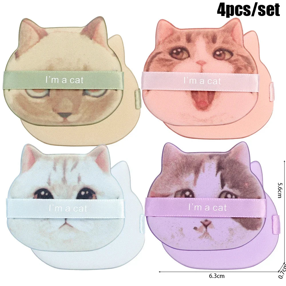 New Cat Air Cushion Powder Puff Hydrophilic Non-latex Facial Face Body Powder Foundation Puff Sponges Wet Dry Use Cosmetics Puff