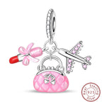 S925 Sterling Silver Princess Golf Hamster Camera Travel Three Piece Set Charms Beads 3mm DIY Fine Jewelry Making Lootquake LLC