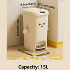 Large Capacity Trash Can Cute Creativity Non-slip Bottom Strong Bearing Capacity Garbage Bucket Square Dustbin Kitchen Lootquake LLC
