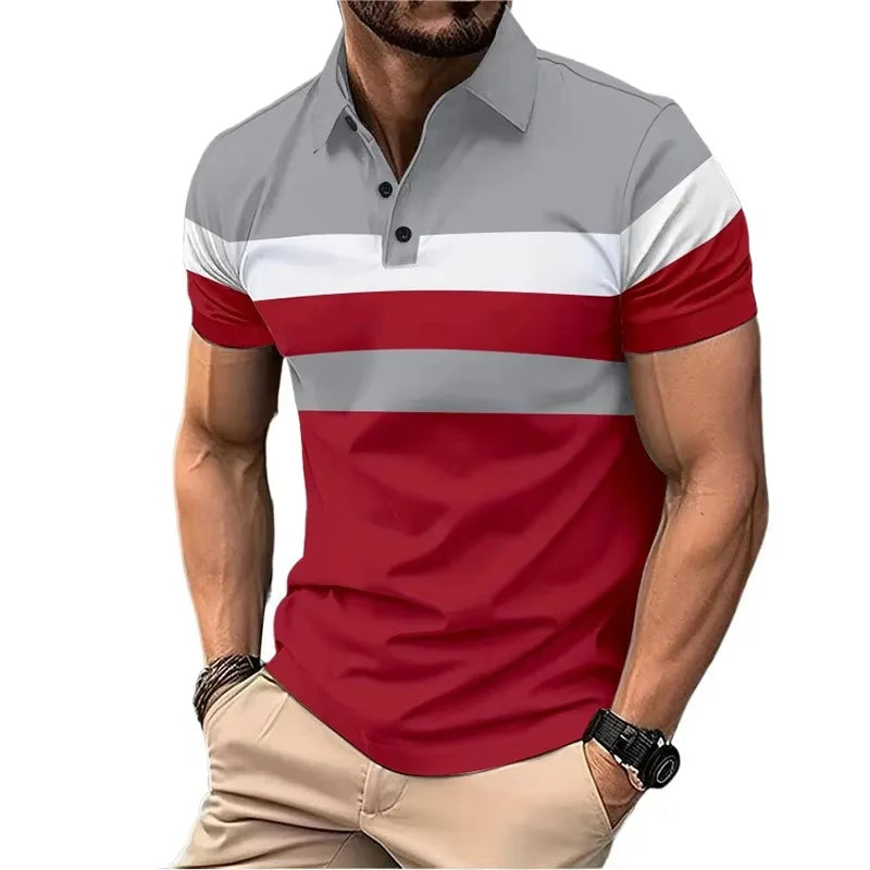 Summer Men's Short Sleeve Polo Shirts Splice Breathable Lightweight T Shirts Mens Outdoor Sweatwear Turn Down Mens Shirts Lootquake LLC