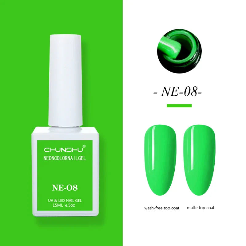 CHUNSHU 15ml Fluorescence Gel Nail Polish Semi Permanent UV/LED Nail Gel Long Lasting Varnish For Nails Art Manicures Soak Off Lootquake LLC