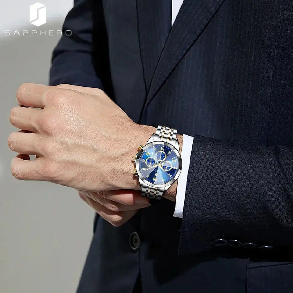 SAPPHERO Men Watch Diamond Mirror Luxury Waterproof Watch 2025 New Quartz Watch Diamond Dial Clock Gift Wristwatch Reloj Hombr