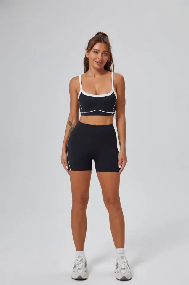 FlareLift Yoga Set: High-Waist Pants & Backless Bra THRIXINE