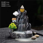 Incense Burner Mountains River Waterfall Fragrance Fireplace Backflow Aroma Smoke Zen Censer Holder Decoration for Home Lootquake LLC