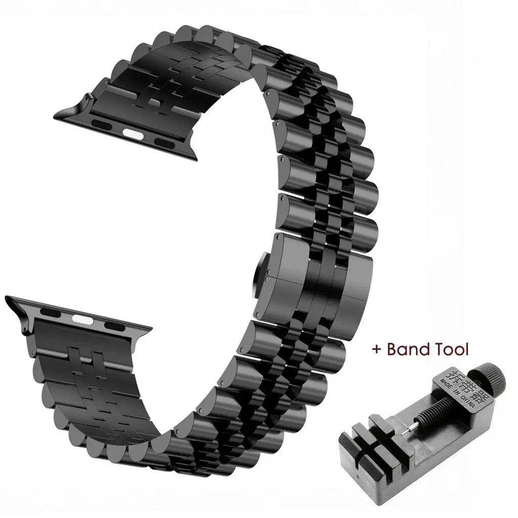 Apple Watch Stainless Steel Strap - Elegant Durable Design - SJB-DIAMOND ELITES