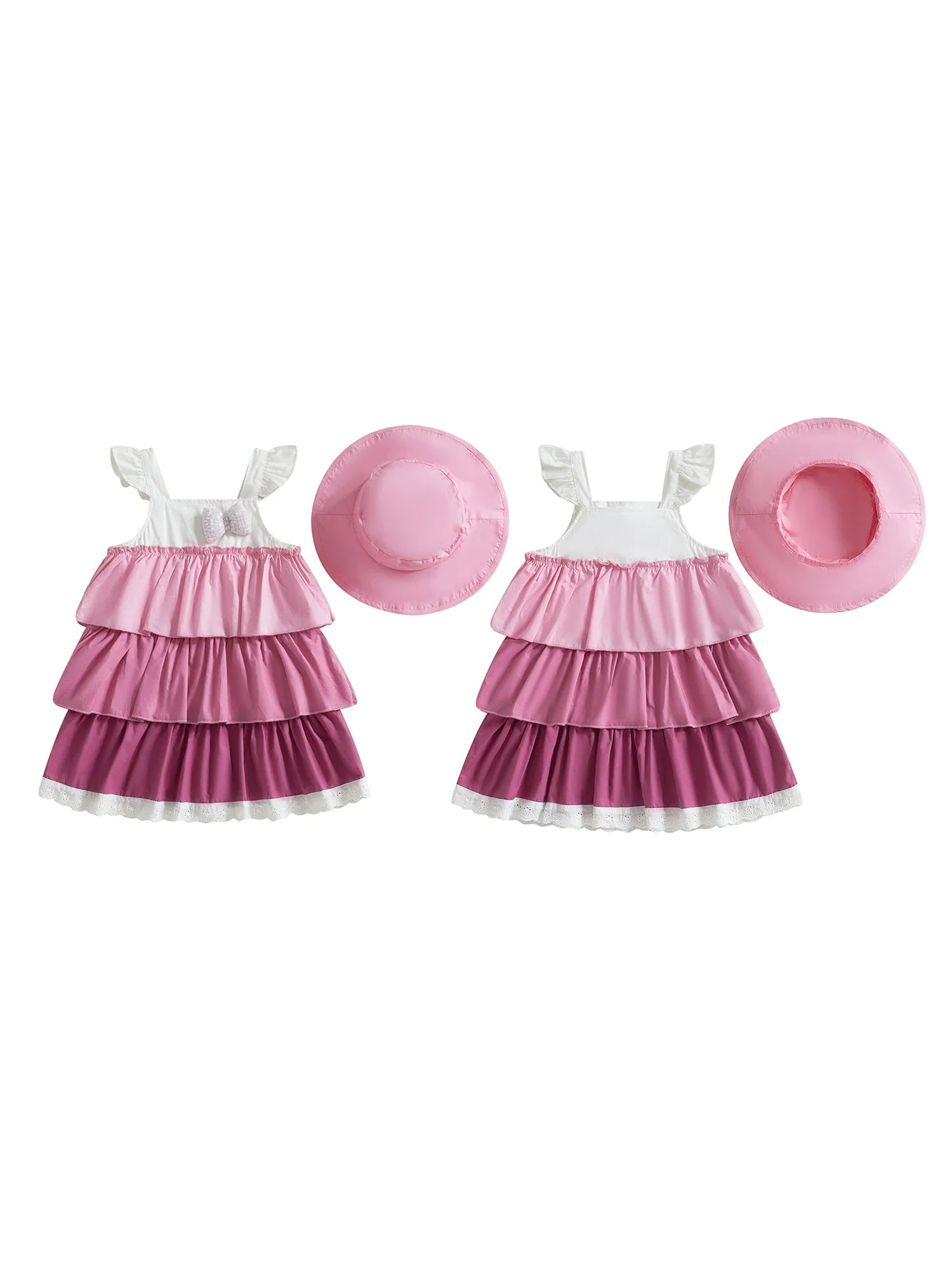 Baby Girl 2-Piece Summer Set Sleeveless Floral Print Dress Matching Sun Hat Toddler Outfit Beach Clothes Lootquake LLC