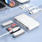 Three-wire 5-in-1 card reader, multi-function OTG converter, high-speed transmission, compatible with Iphone/Android/ipad