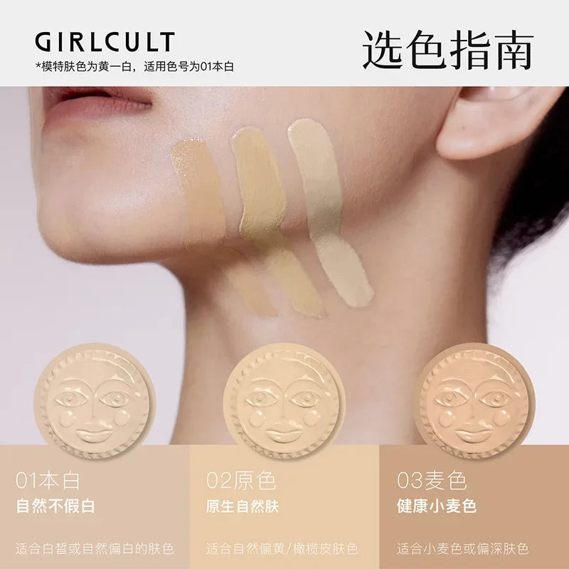 Girlcult Cushion Foundation All Skin Colors Brightening Contouring Foundation Cream Flawless Waterproof Sunproof Lasting Makeups