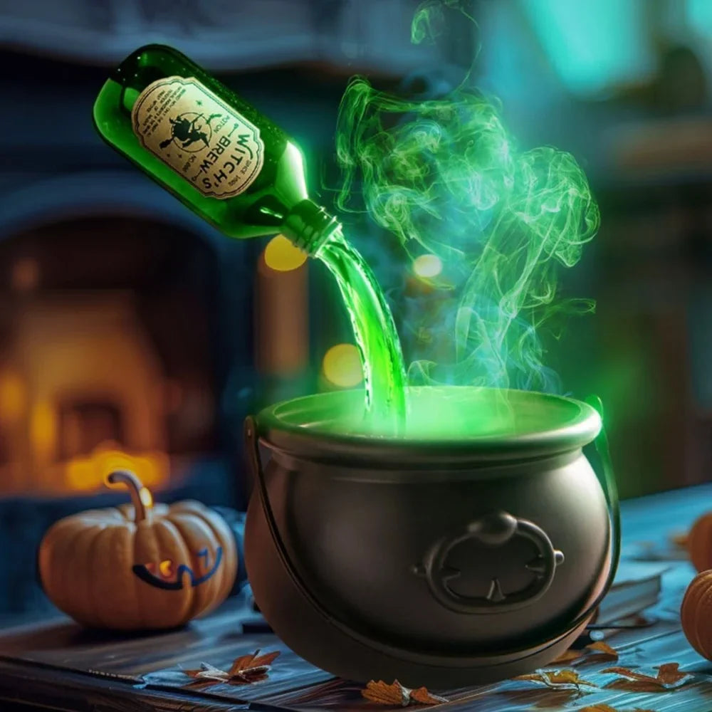 Halloween Black Witch Bowl Magic Float Bottle and Diffuser Horror House Decoration Hocus Pocus Party Scary Props Halloween Decor