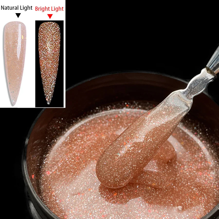 Jillnails 100g Glitter Shimmer Milky Hard Gel Builder Nail for Nails ExtensionsRoyal Blue Pink  UV LED Camouflage  Selfleveling Lootquake LLC