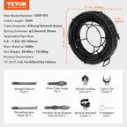 SucceBuy Drain Cleaning Cable Professional Sectional Drain Cleaner Cable Hollow Core Sewer Drain Auger Cable  Sink Floor Drain Lootquake LLC