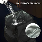 Trash Can with Lid and Storage Pockets 100% Leak Proof Organizer Waterproof Garbage Multipurpose Bin Black Load Dustbin for Car Lootquake LLC