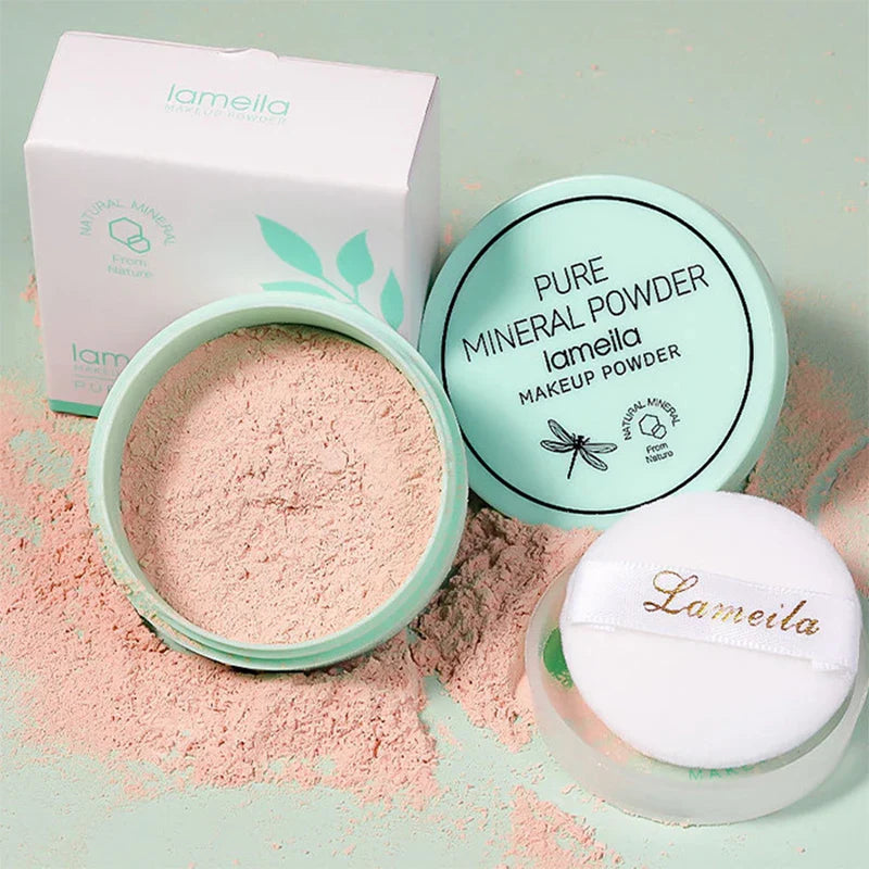 3 color facial loose powder, waterproof oil control honey powder, long-lasting makeup powder with powder puff Lootquake LLC