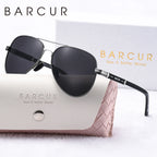 BARCUR Oversize Polarized Sunglasses for Women Trendy Double Beam Design Metal Elliptical Frame with UV400 Protection Fashionable Sun Glasses for Summer Outdoor & Daily Wear Stevvex