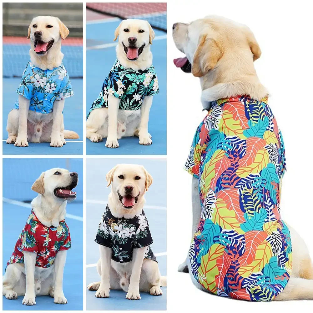 XL-5XL Hawaii Style Cute Spring T-shirts Comfortable Pet Shirt for Medium Large Dog Puppy Pet Clothes Breathable Pet T-shirt Pi-Mart