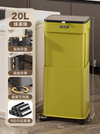 Large Capacity Kitchen Removable Trash Can with Covered Wheels Luxury Creative Ornaments Home Decor Trash Can Trash Storage Box