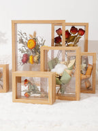 Wood Dried Flower Picture Frame Home Decor Transparent Picture Frame