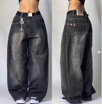2024 New American Trend Retro Hip-hop Embroidery Pattern Baggy Jeans For Men And Women Y2K Harajuku Gothic Wide Pants Streetwear Lootquake LLC