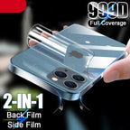 Full Cover Back Film For iPhone 13 12 Pro Max Mini Mobile Phone Accessories Side Film Not-Screen Protector Glass Ultra Thin Transparent/Matte Side and Back Film Anti-Scratch Border Sticker