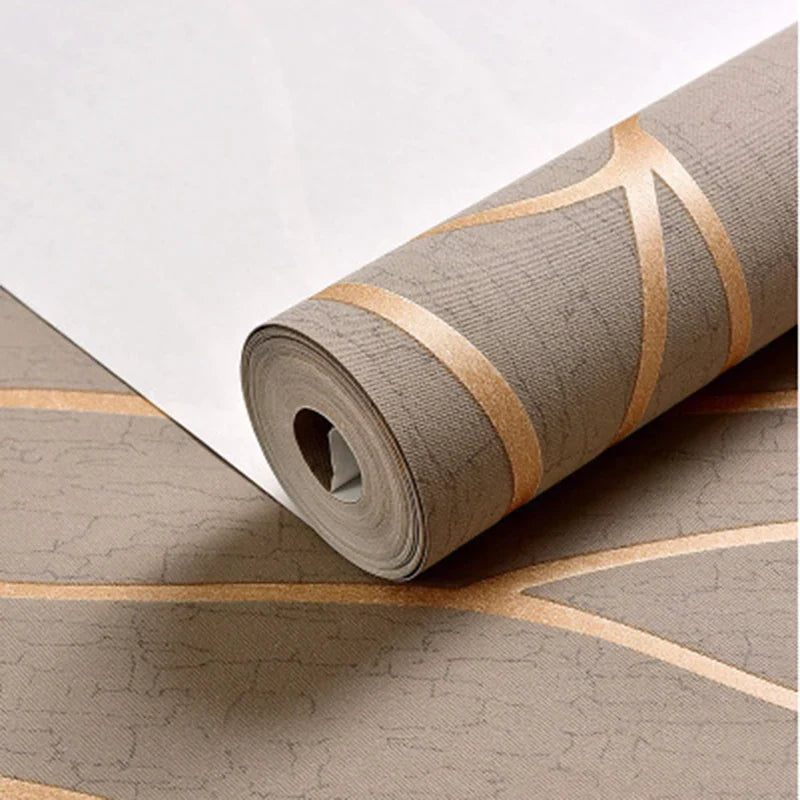 Background Wallpaper Room Decoration 53cm Wall Stickers Thickened Bedroom Curve Stripes Moisture-proof Non-woven European Modern Lootquake LLC