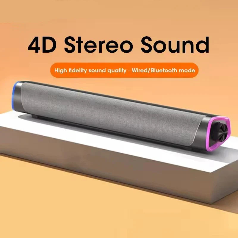 Wireless Bluetooth Speaker 4D Stereo Soundbar Home Surround Speakers for Laptop Projector PC Music Player Aux 3.5mm Wired USB Lootquake LLC