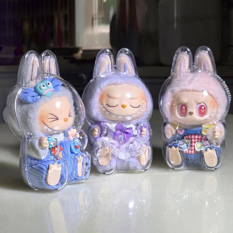 LABUBU Have A Seat Transparent Case Labubu Plastic Case Backpack Charms Lootquake LLC