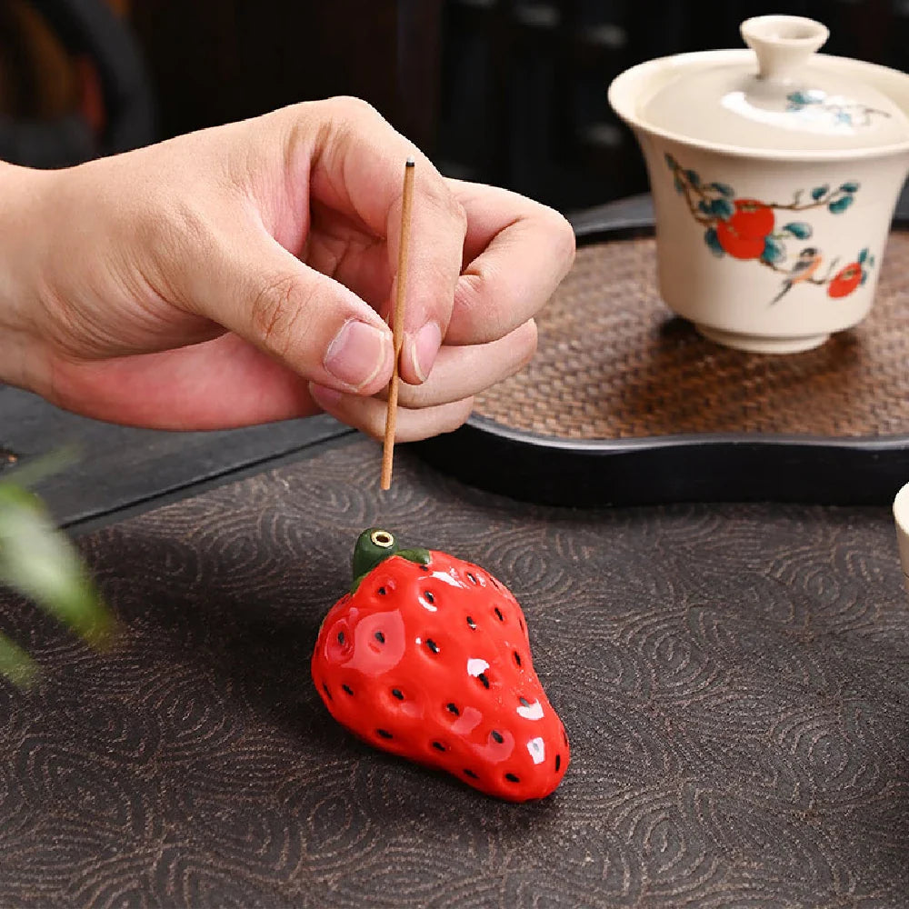 Fruit Fragrance Decoration Strawberry Decoration Realistic Fruit Home Interior Line Aromatherapy Sandalwood Incense Burner Lootquake LLC