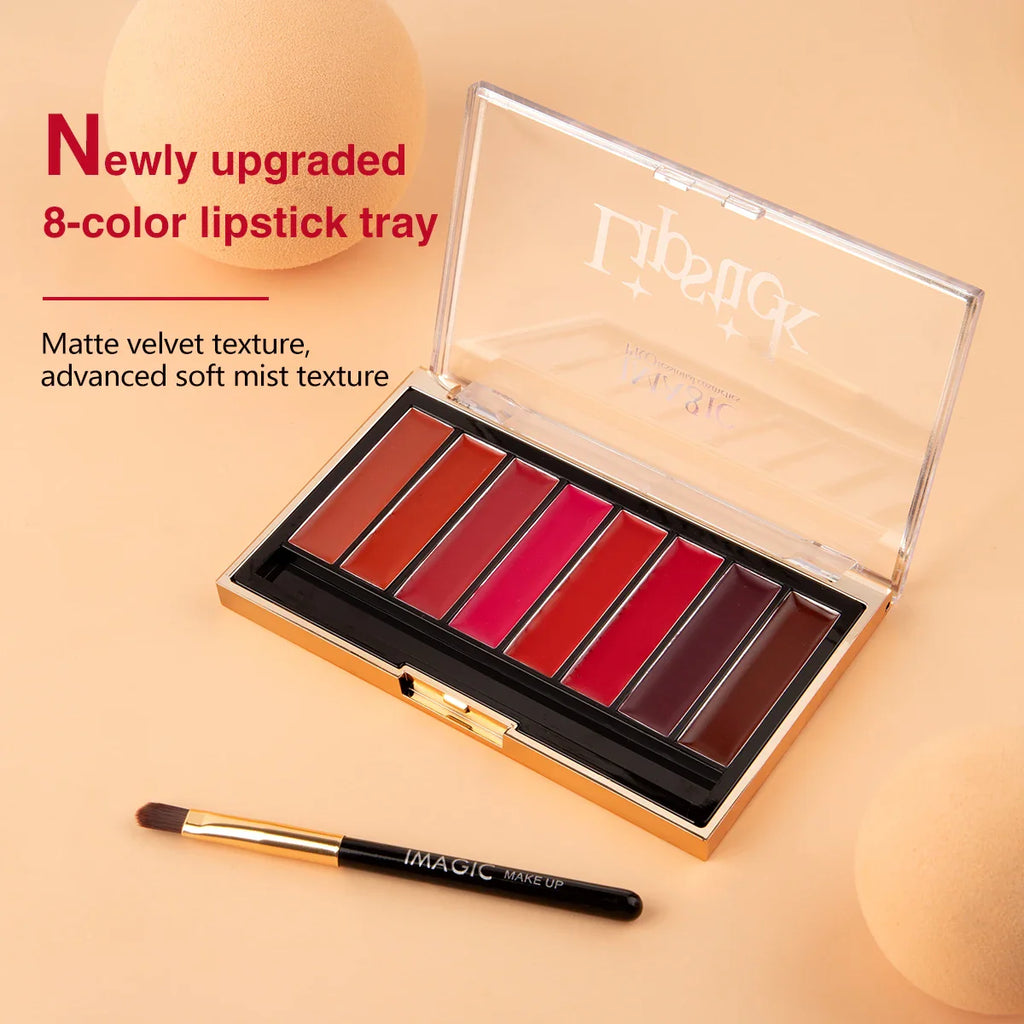 IMAGIC 8-Color Lipstick Palette Set Moisturizer Matte DIY Lipsticks Velvet Long Lasting Waterproof Lipgloss Pigments Lips Makeup Lootquake LLC