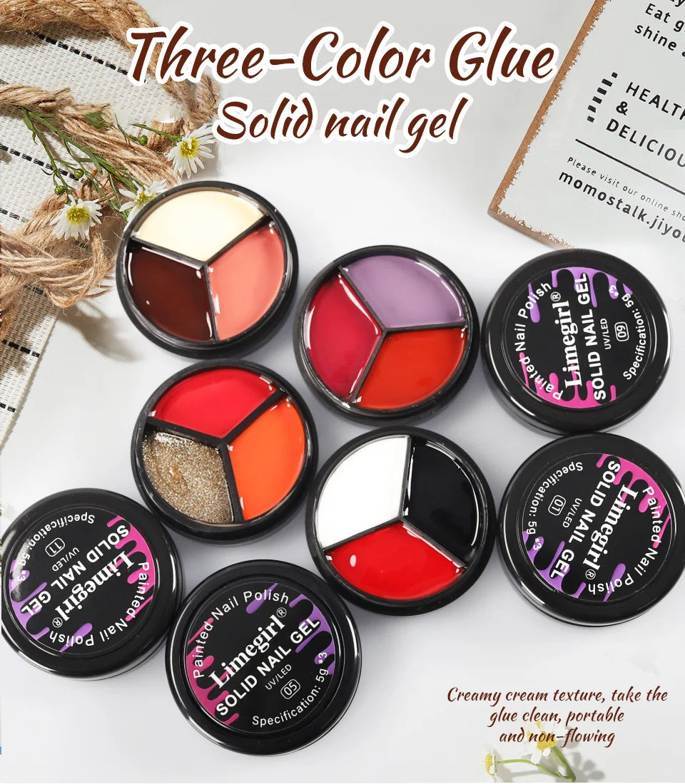 LIMEGIRL Solid Nail Art Gel Polish 15g 3 Colors Cream Soft Gel Polish for Nail Art Beginner DIY Design  Home/Salon Manicure Gift Lootquake LLC