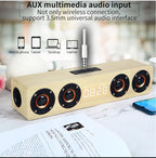 Wooden Bluetooth Speaker Portable Wireless Subwoofer Clock Soundbox Home Computer Echo Wall Soundbar HiFi Stereo TF AUX U Disk Lootquake LLC