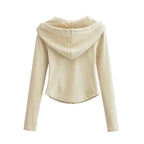 Lucyever Y2K Slim Fit Cropped Zip-Up Hoodie