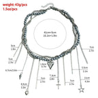 Fashion Heart Beaded Necklace for Women Boho Elegant Irregular Crystal Chain Y2K Choker Exquisite Party Gift Jewelry Accessories