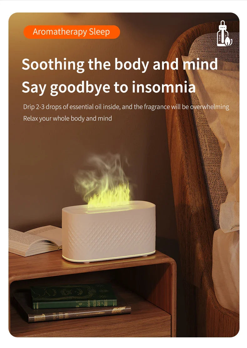 Colorful Simulation Flame Aroma Diffuser Home Hotel Desktop USB Air Humidifier Lootquake LLC