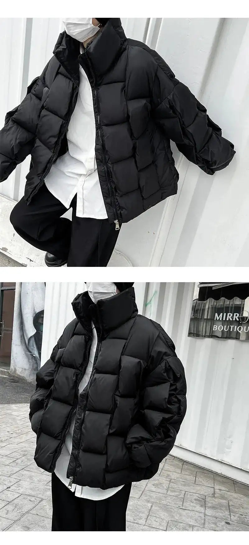 2023 Korean Fashion Thick Winter Jacket Men Parkas Jacket Men Outwear Coats Solid Stand Collar Windbreaker Cotton Padded Jacket