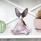 Cat Figurine Sphynx Meditation Statue Yoga Animal Cat Meditate Art Sculpture Micro Decoration Garden Home Office Ornament