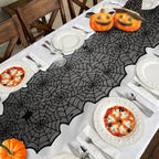 Halloween Decorations Set Spider Web Table Runner Fireplace Scarf Cover Tablecloth 3D Bats Wall Stickers Halloween Party Decor Lootquake LLC