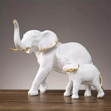 1pairs Creative Modern Decor Animal Resin Elephant Statues & Figurines Sculpture Living Room Table Ornaments Crafts Lootquake LLC