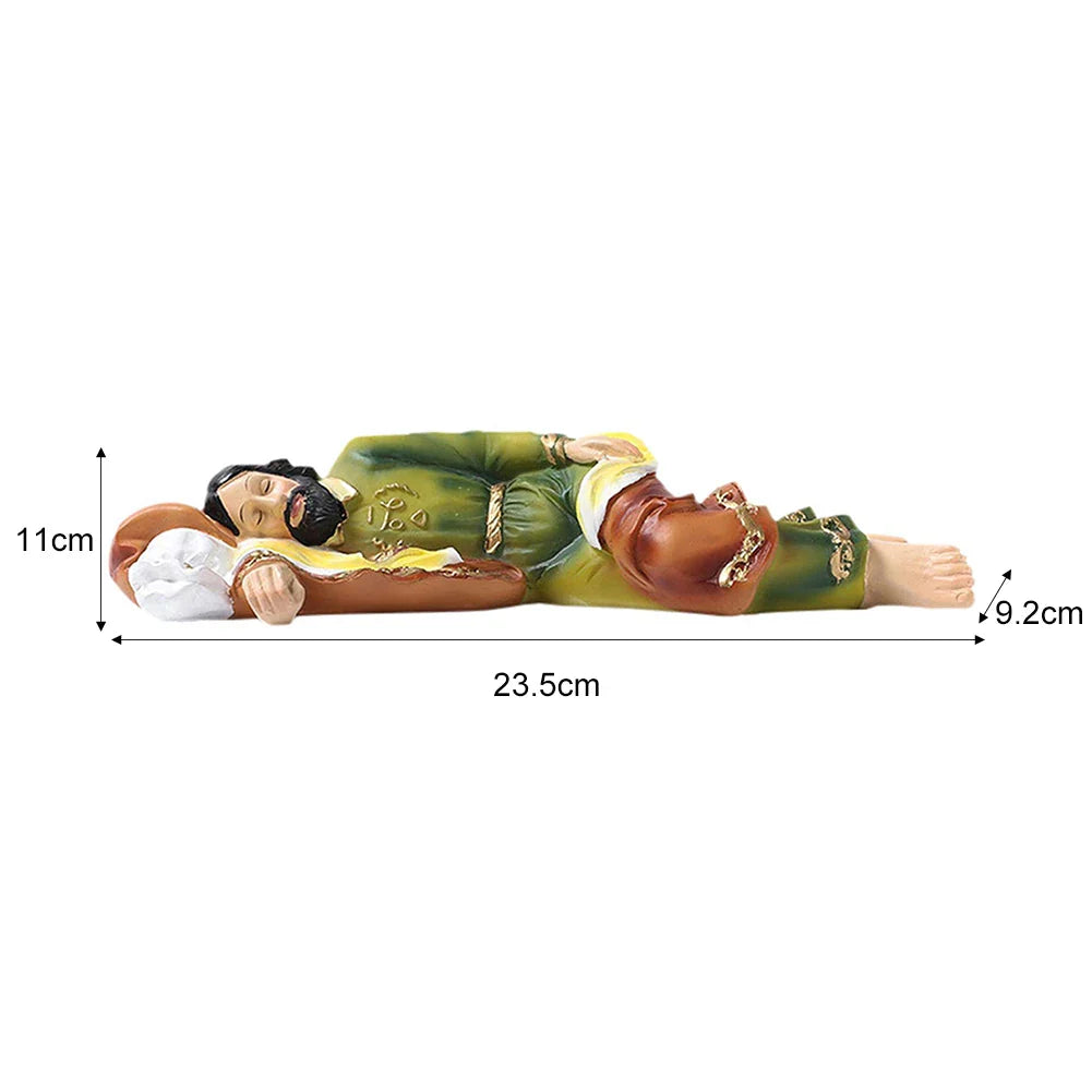 Saint Joseph Sleeping Statue Resin Figurine Catholic Christian Yard Desktop Ornaments Home Decor Gift Garden Sculptures