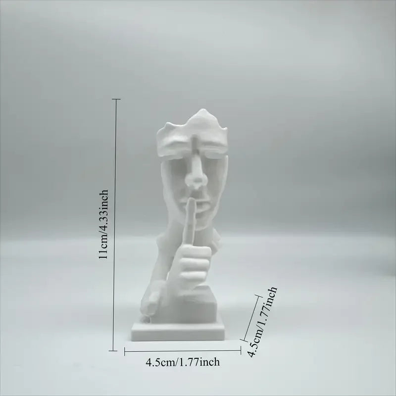 Sixiangjia Statue, Silence Is Golden Abstract Art Statue, 3D Printing Durable Plastic, Modern Plastic Home Sculpture, Simple Design High-Quality Ornaments, Home Office Desktop Decorations, Christmas Easter Halloween Creative Lootquake LLC
