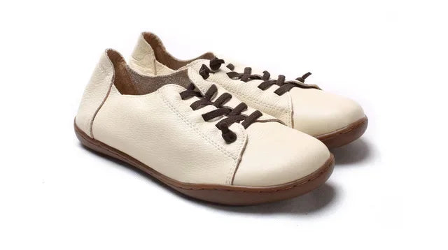 MVVJKE Women Shoes Flat 100% Authentic Leather Plain toe Lace up Ladies Shoes Flats Woman Moccasins Female Footwear Lootquake LLC