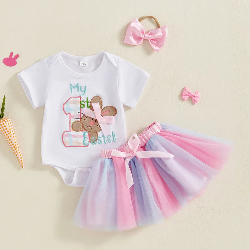 Toddler Girl Spring Outfits Floral Print Ruffle Sleeve Top and Shorts Set with Bow Headband 3Pcs Clothing Set for Easter Lootquake LLC