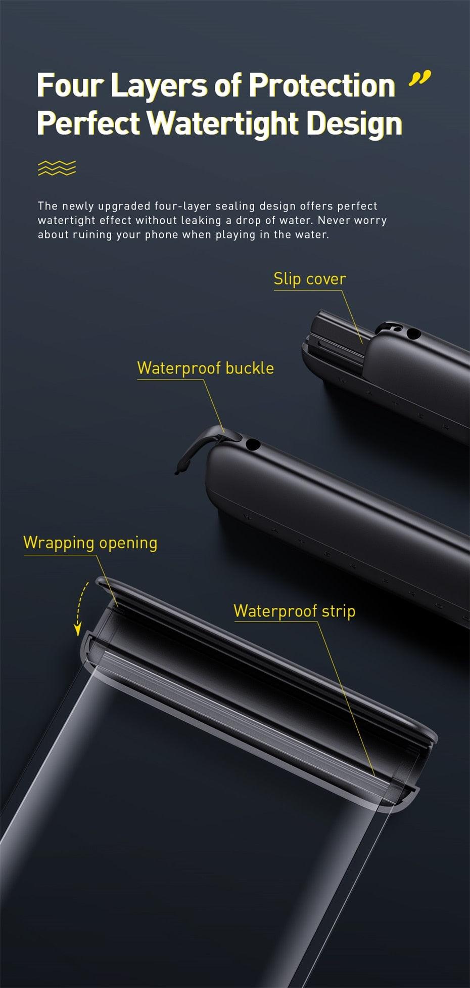 Unique Soft Waterproof Phone Case 7.2inch IPX8 Waterproof Phone Bag For iPhone 13  Waterproof Pouch Diving Surfing Phone Bag Case Cover Adjustable Rope Phone Case Stevvex