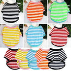 Stripe Spring Dog T-shirt Soft Small Medium Dog Puppy Clothing Shirt Vest Printed Pet Dog Puppy Vest T-shirt Dog Cloth Pi-Mart