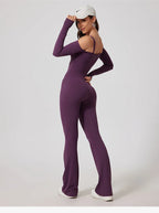 Yoga Jumpsuit Women's Sports Overalls Flared Trousers THRIXINE